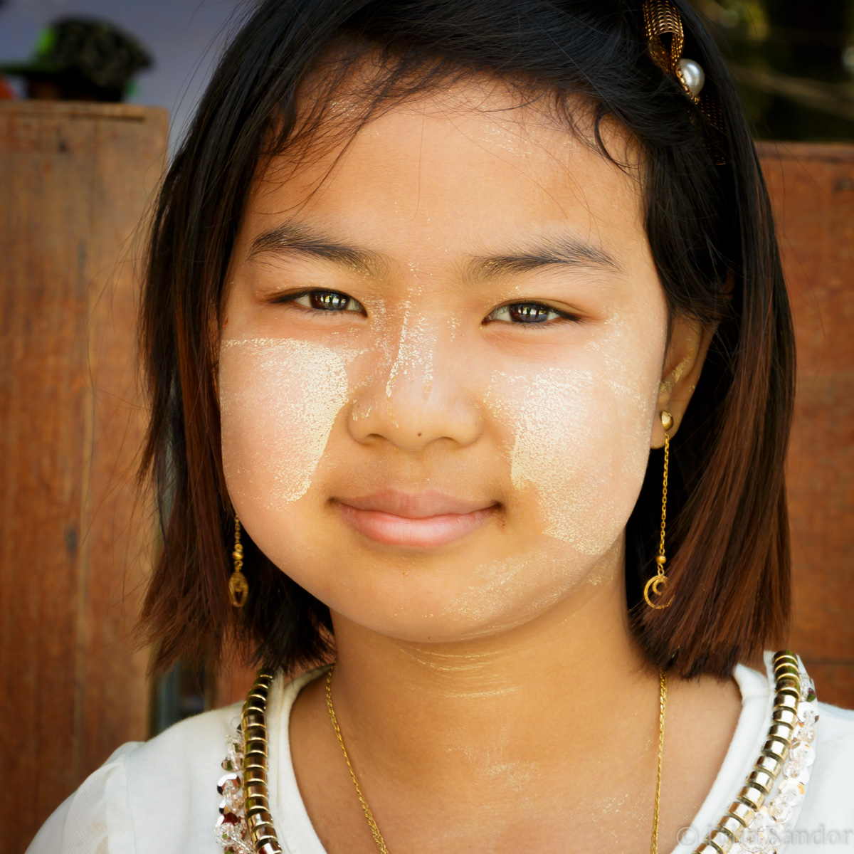 Faces of Asia: Burmese girl in Thanaka make up