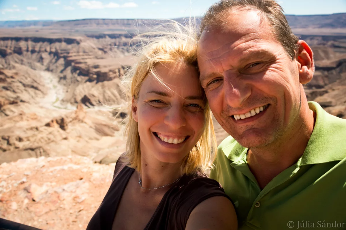 Selfie at Hells Bend Julia&Werner at the Fish River Canyon