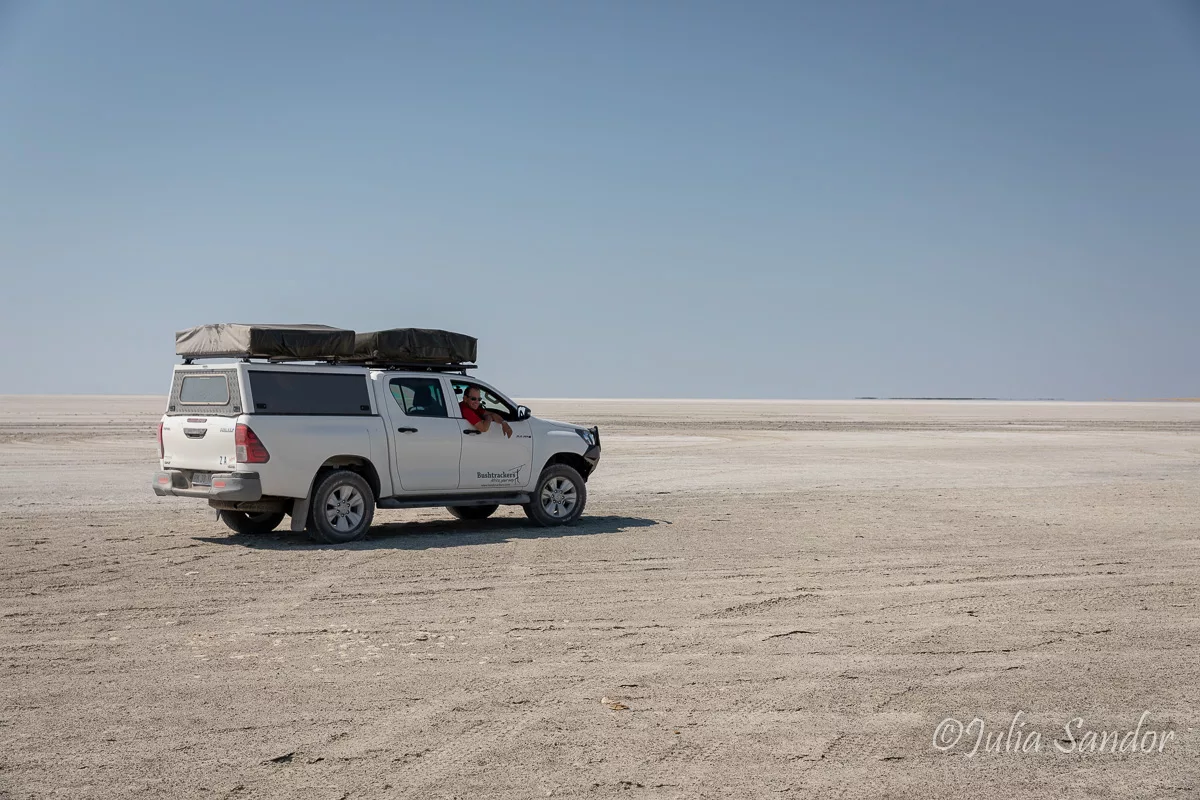 Werner driving to Kubu Island